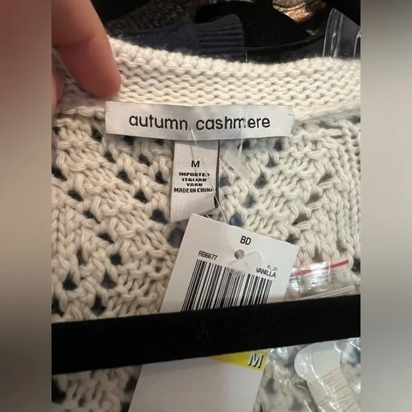 NWT Autumn Cashmere Wool Knit Crochet Dress M - Picture 5 of 9